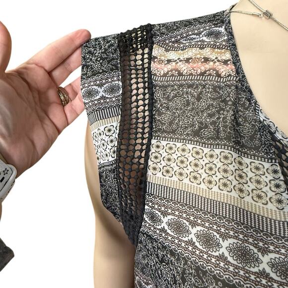 Black Rainn Boho Style Sleeveless Top Size 3X in Multi-color - Picture 6 of 11